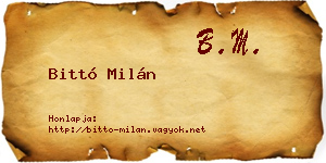 Bittó Milán névjegykártya